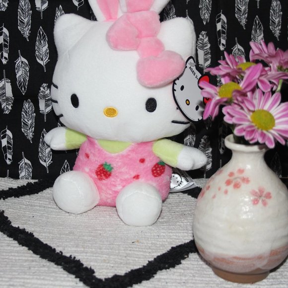 Sanrio's Hello Kitty Strawberry Pink Easter Bunny - Picture 3 of 12